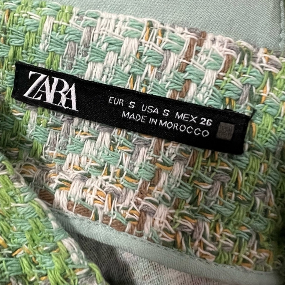 Zara Mint Green Checkered Mini Dress - Picture 7 of 10